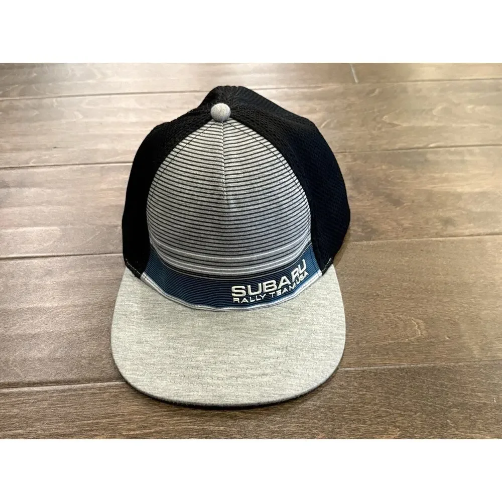 K-Products Subaru Rally Team USA Mens Gray Black Fitted Mesh Hat One Size Cap